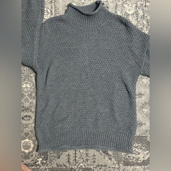 Girls Cozy Gray Mock Neck Sweater, Size Large - Picture 3 of 8